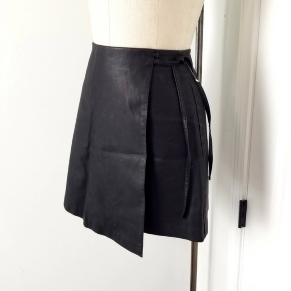 Silence + Noise: faux leather wrap skirt